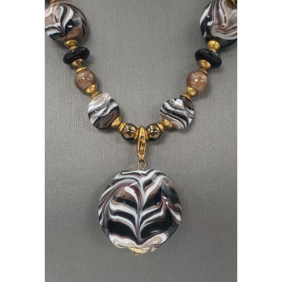 Vintage Hilary London Italian Murano Glass Convertible Necklace & Earrings Set - Picture 4 of 11